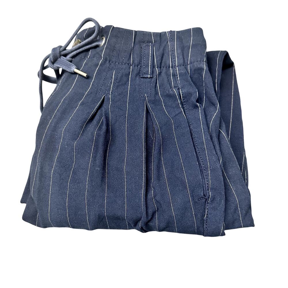 American Eagle Pants Womens XS Blue Pinstripe Jogger High Rise + Pockets Coastal